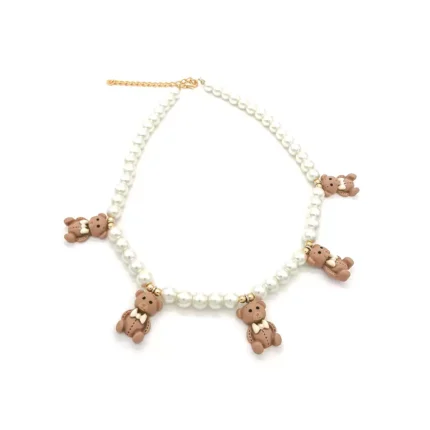 COLLAR DE PERLAS DE CRISTAL DE OSITOS CAFÉS “BEARS”