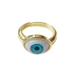 ANILLO DE ORO LAMINADO OJO REALISTA AJUSTABLE