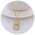 COLLAR ACERO INOXIDABLE OJO ENCHAPADO CON ZIRCONIA