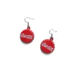 ARETES PENDIENTES DE FICHA DE COCA COLA