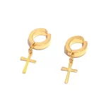 PENDIENTES ARETES ARRACADAS ACERO INOXIDABLE CRUZ
