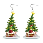 PENDIENTES ARETES DE ACRÍLICO DE ÁRBOL DE NAVIDAD GRINCH