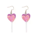 PENDIENTES ARETES DE ACRÍLICO DE PALETA FORMA DE CORAZÓN CHICAS