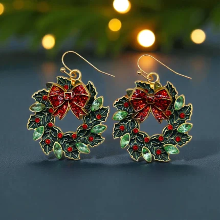 Aretes de navidad corona