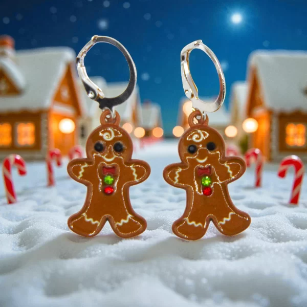 Aretes galleta de jengibre hombre