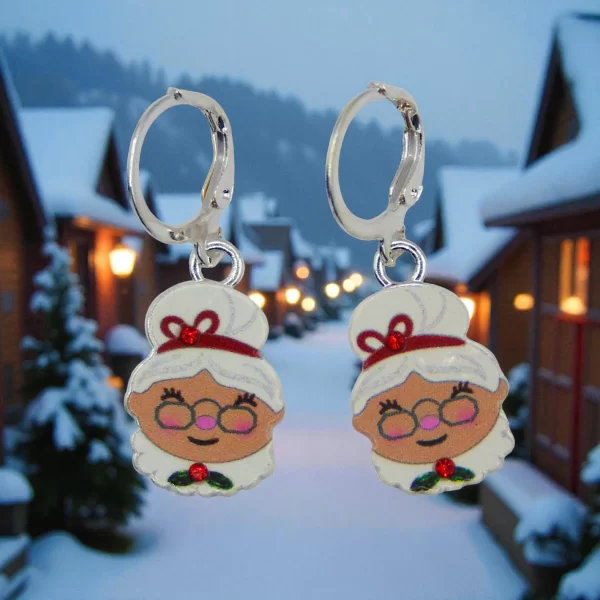 Aretes navidad señora claus