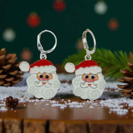 Carrito 18 Aretes navidad cara santa claus