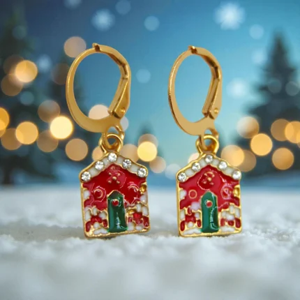 Carrito 5 Aretes navidad casa de navidad