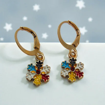 Carrito 17 aretes navideños copo de nieve
