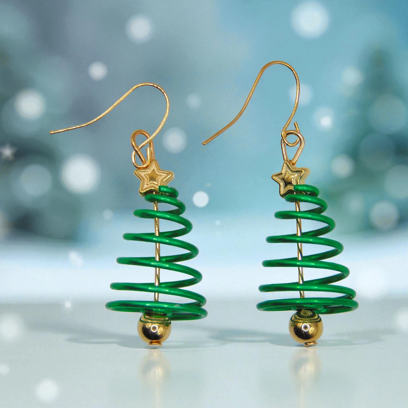 DSC00903 (1) aretes navideños árbol en espiral - Image 1
