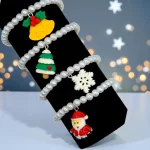 Pulseras perlas navideñas