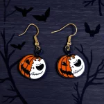 Aretes calabaza esqueleto