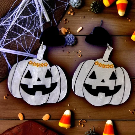 Aretes de calabaza blanca