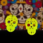 Aretes calavera fosforescente