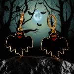 Aretes fantasma negro ojos rojos