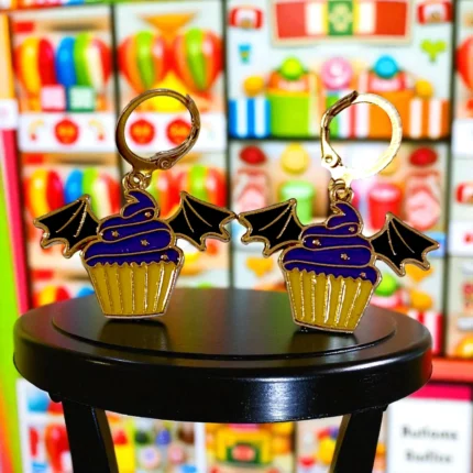 Aretes cupcakes murciélago