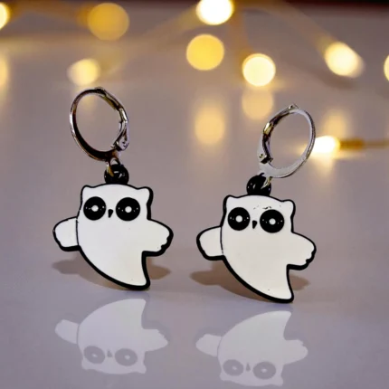 aretes búho blanco
