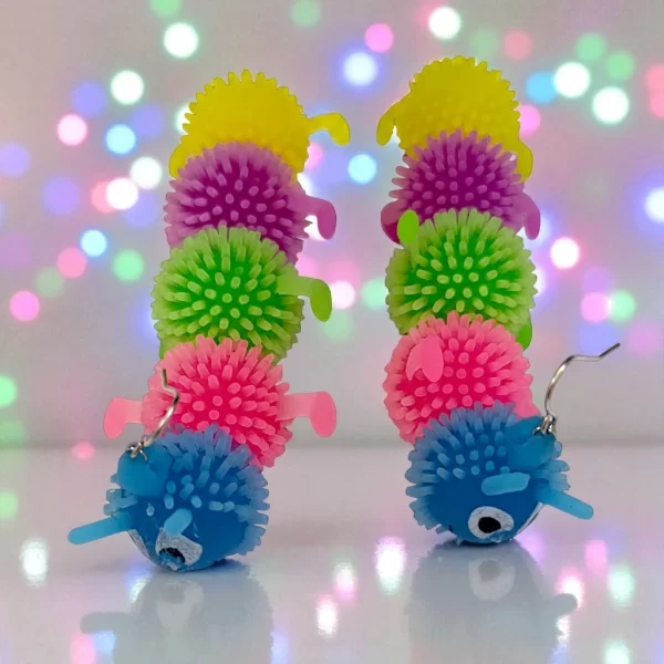 Aretes gusano de goma