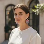 Aretes niña cabello rosa - Image 2