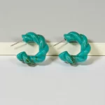 ARETES MEDIA CARRACADA AZUL TRENSADA