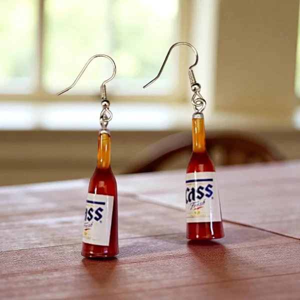 aretes de bebida marrón