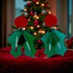aretes de navidad muérdago navideño