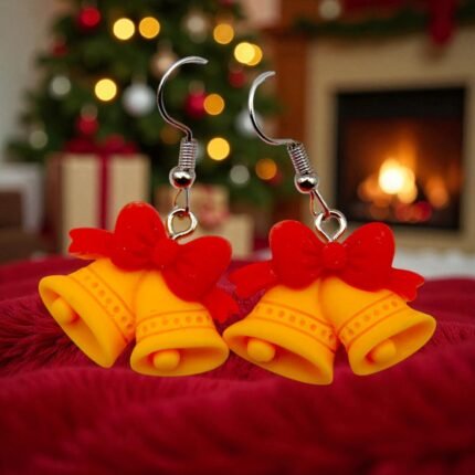 aretes de navidad campanas 3D