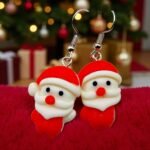 aretes de navidad santa claus 3D