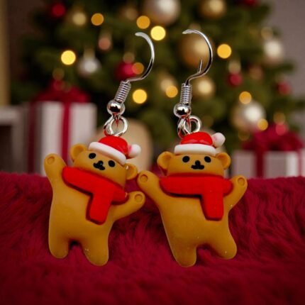 Aretes de navidad oso navideño