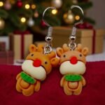 aretes de navidad rodolfo el reno 3D