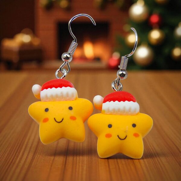 aretes de navidad estrella navideña