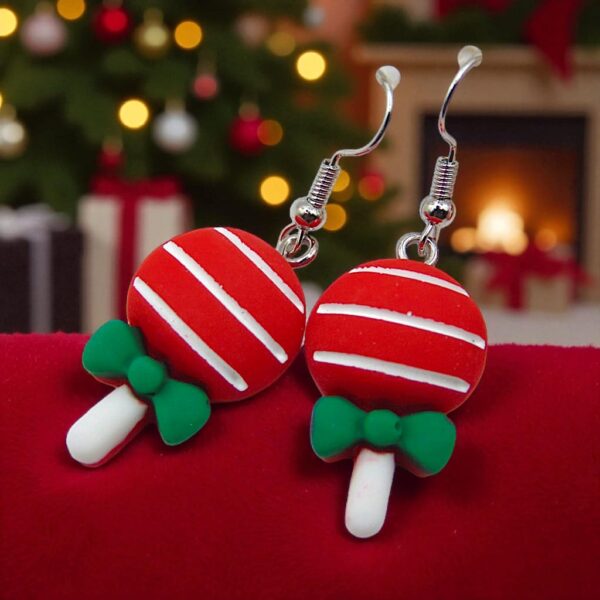 aretes de navidad paletas navideñas 3D