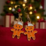 aretes de navidad galleta mordida