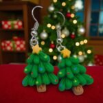 aretes de navidad árbol navideño 3D