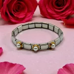 PULSERA ITALIANA PLATEDA CON PERLAS