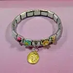 pulsera italiana dijes flores