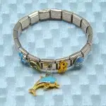 pulsera acero inoxidable italiana dijes delfín
