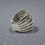 anillos acero inoxidable rejillas plateadas - Imagen 2
