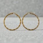 aretes acero inoxidable arracadas doradas torcidas