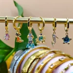 Multi aretes Higgies de charms de personajes Princesa Zapatilla