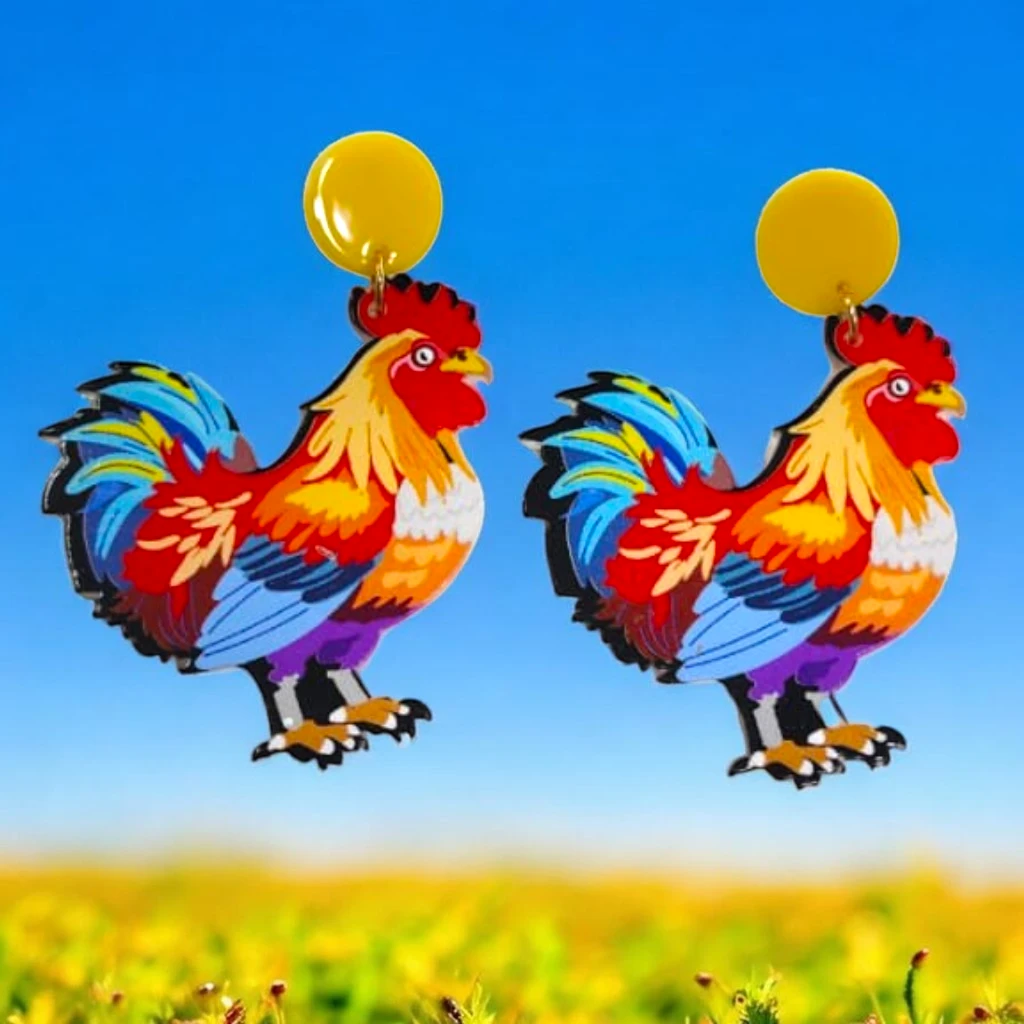 WhatsApp Image 2026-06-10 at 11.49.51 AM (6) ARETES LOCOS DE GALLO DE COLORES - Image 1