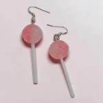 ARETES LOCOS PALETA REDONDA ROSA PASTEL