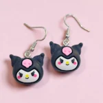 ARETES LOCOS PERSONAJE GATITO EMO NEGRO