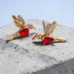 ARETES DE COLIBRI ROJO