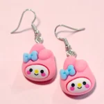 ARETES LOCOS PERSONAJE CONEJO ROSA KAWAII