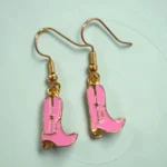 aretes de botas rosas