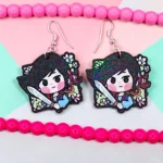 ARETES DE MDF PRINCESA DE CHINA CUADRO CON ESPADA Y DESTELLOS