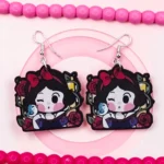 ARETES DE MDF PRINCESA DE ENANITOS KAWAII