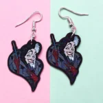 ARETES DE MDF VILLANA DALMATAS CON DESTELLOS