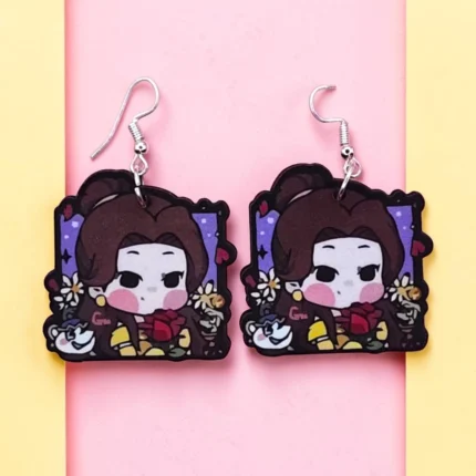 ARETES DE MDF PRINCESA KAWAII DE LA ROSA